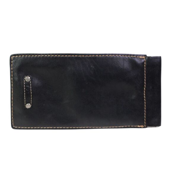 Fossil BLACK GENUINE LEATHER GLASSES SUNGLASSES CASE Sz 7"x3.5" - Picture 2 of 9